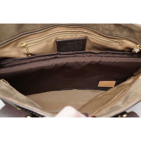 Vintage Coach Carly Taupe Suede Diaper Bag Tote with Original 1941 Changing Pad - Picture 6 of 7